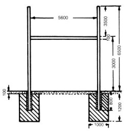 Ворота для регби стационарные (Н-образные)
