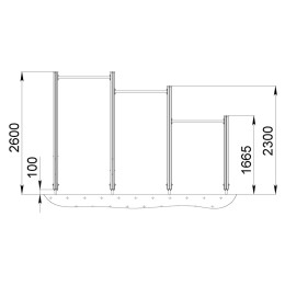 Двойной уличный турник (Разноуровневый)