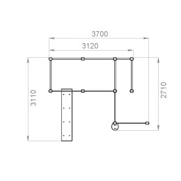 Уличный спортивный комплекс №2 (Брусья + 2 Турника + Скамья)