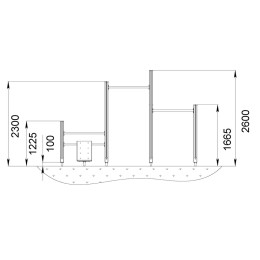 Уличный спортивный комплекс №3 (Скамья + Турники + Брусья)