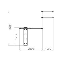 Уличный спортивный комплекс №3 (Скамья + Турники + Брусья)