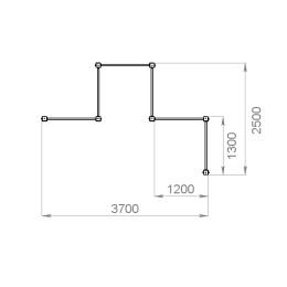 Уличный комплекс турников №5 (Каскад + Упор для отжимания)
