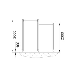 Каскад уличных турников (3 уровня высоты)