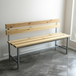 Скамейка со спинкой для раздевалок 2,0 м (односторонняя)