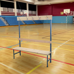 Скамейка с вешалкой для раздевалки 1,5 м (односторонняя)