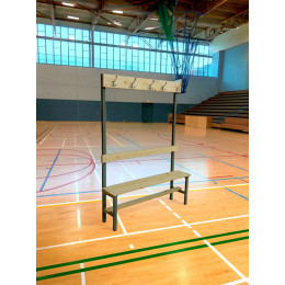 Скамейка с вешалкой для раздевалки 1,5 м (односторонняя)