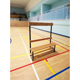 Скамейка с вешалкой для раздевалки 1,5 м (односторонняя)