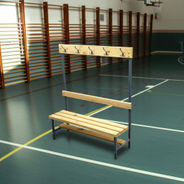 Скамейка с вешалкой для раздевалки 1,5 м (односторонняя)