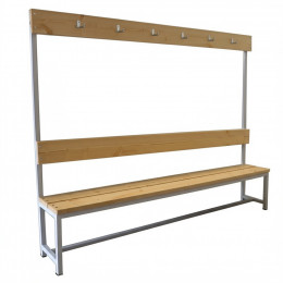 Скамейка с вешалкой для раздевалки 2,0 м (односторонняя)