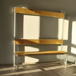 Скамейка с вешалкой для раздевалки 2,0 м (односторонняя)