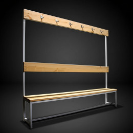 Скамейка с вешалкой для раздевалки 2,0 м (односторонняя)