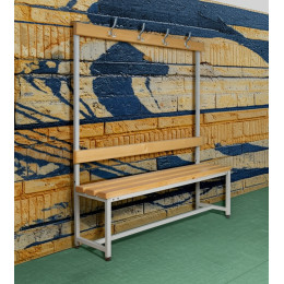 Скамейка с вешалкой для раздевалки 1,0 м (односторонняя)